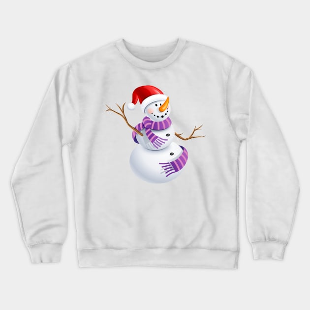 Christmas Fun ~ The Happy Snowman Crewneck Sweatshirt by designsbycreation